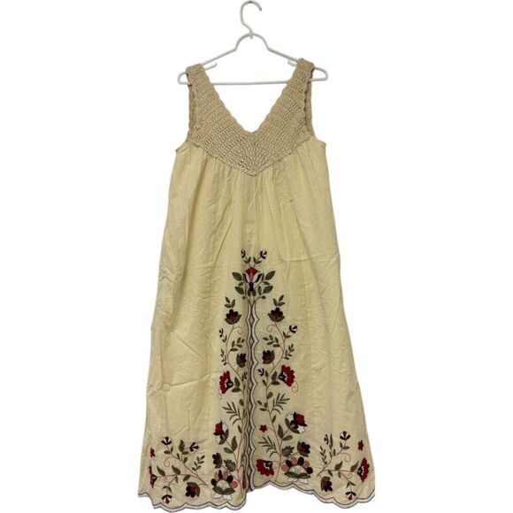 Zara Womens Embroidered Dress Size S Beige Ivory Crochet Floral 6895/003 NWT - Picture 2 of 16
